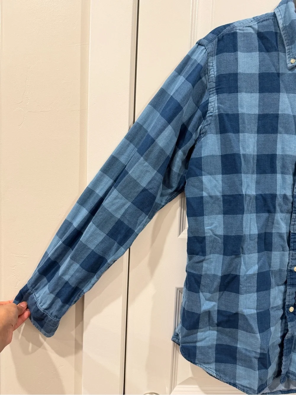 Polo by Ralph Lauren Men’s Blue Classic Fit Plaid Double Faced Shirt sz L